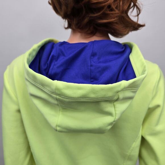 THE NORTH FACE Half Dome Hoodie Sweatshirt Spell Out Women M Neon Yellow/Green - Picture 5 of 12